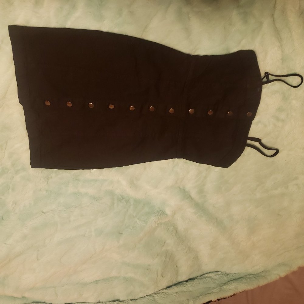 Black Denim Button Up Dress Size XS